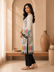 Brahmine Women's Black & White Cotton Suit Set